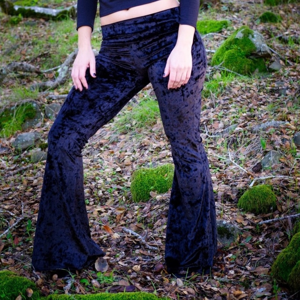 Black Velvet Bell Bottoms - Warrior Within Designs